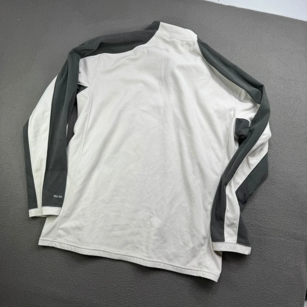 The North Face Fleece Pullover Mens XL White TKA 100 Quarter‎ Zip Hiking Layer